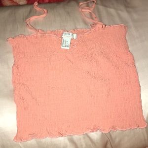 Ruffled coral sweetheart cami!